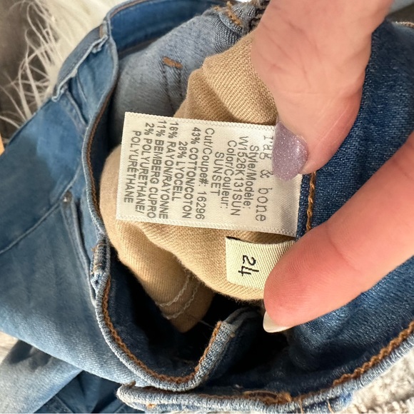 Rag And Bone Distressed Raw Hem Capri Jeans Size 24 - Picture 6 of 6